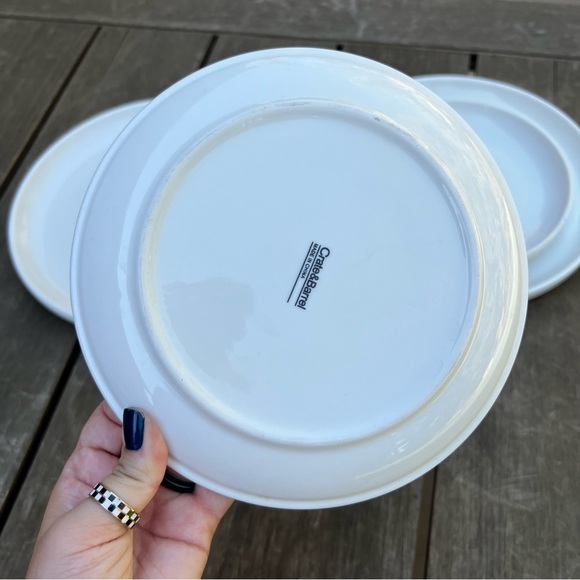Crate & Barrel Toben White Plate Set of Four 8" and 10.5" Ceramic Plates - Picture 5 of 8